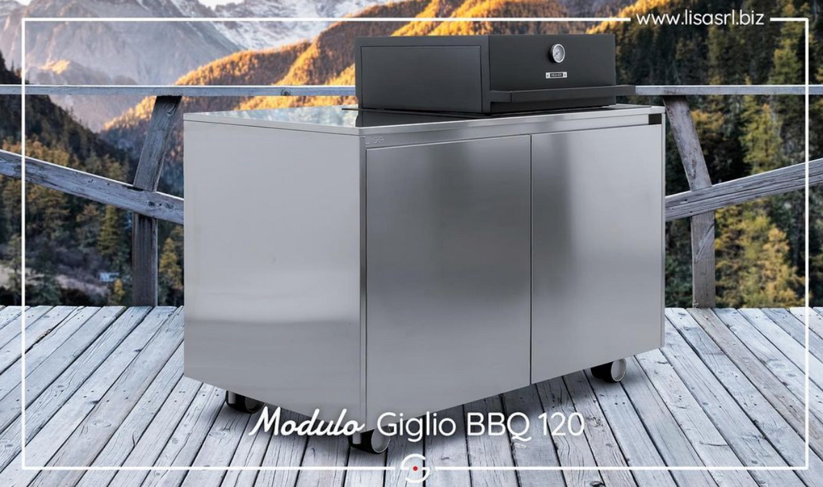 Giglio 120 Barbecue  Scotch Brite Stainless Steel with two Door and Top