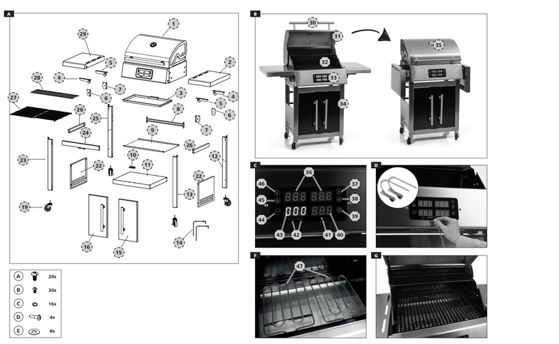 Grillandia Outdoor Kitchen Electric E-Boy Ultimate Bar Grill, Hob, and 2 Stools | 2M