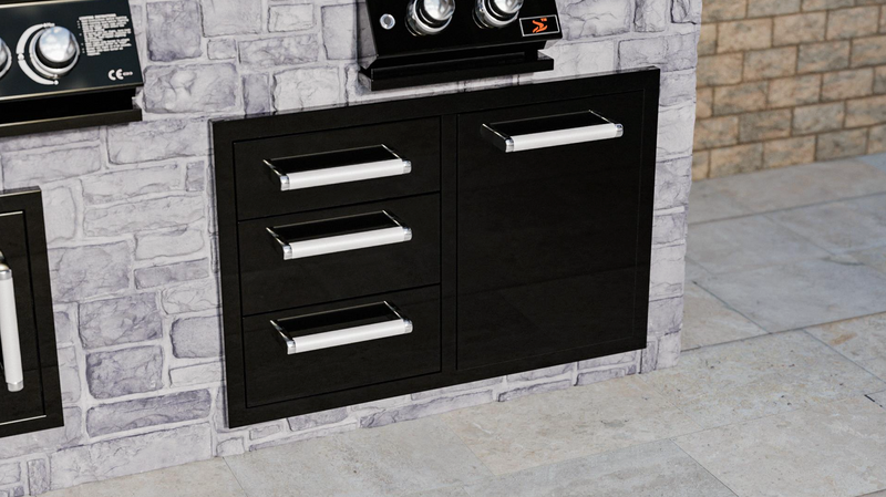 Whistler burford built-in triple drawer and waste bin unit Black
