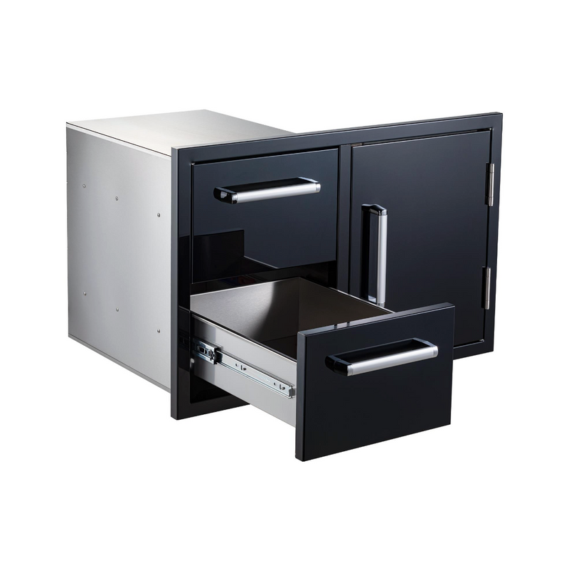Whistler Burford Double Drawer & Door Unit Black