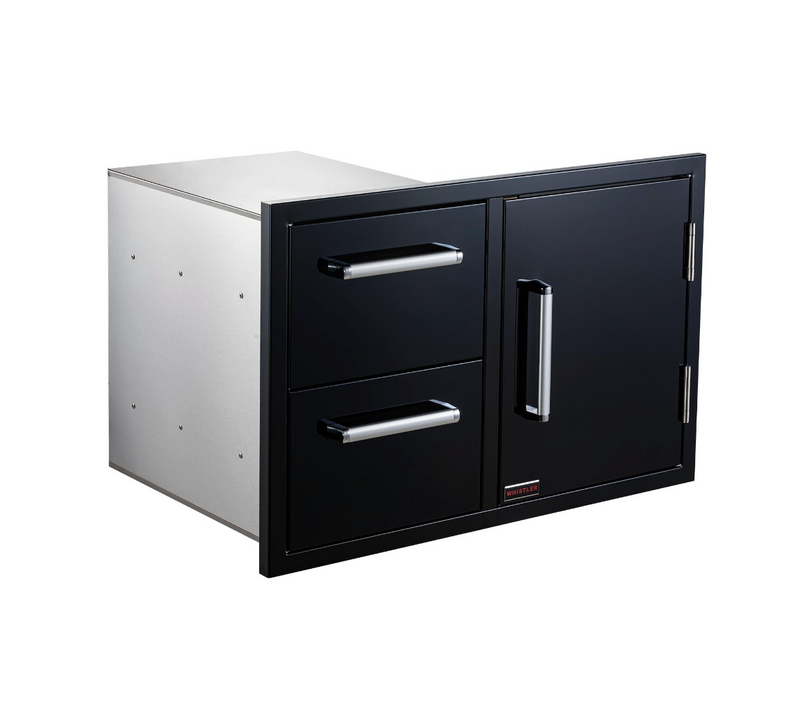 Whistler Burford Double Drawer & Door Unit Black