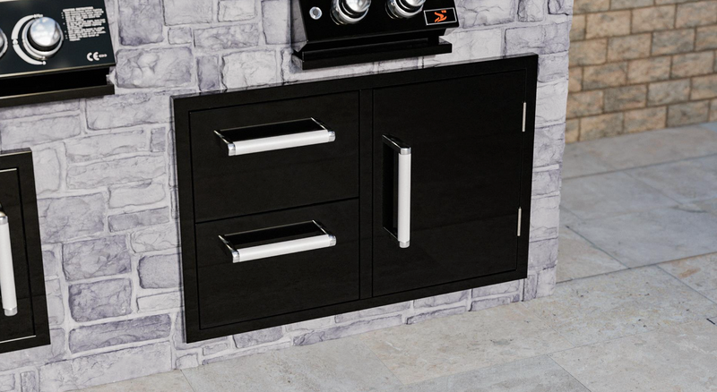 Whistler Burford Double Drawer & Door Unit Black