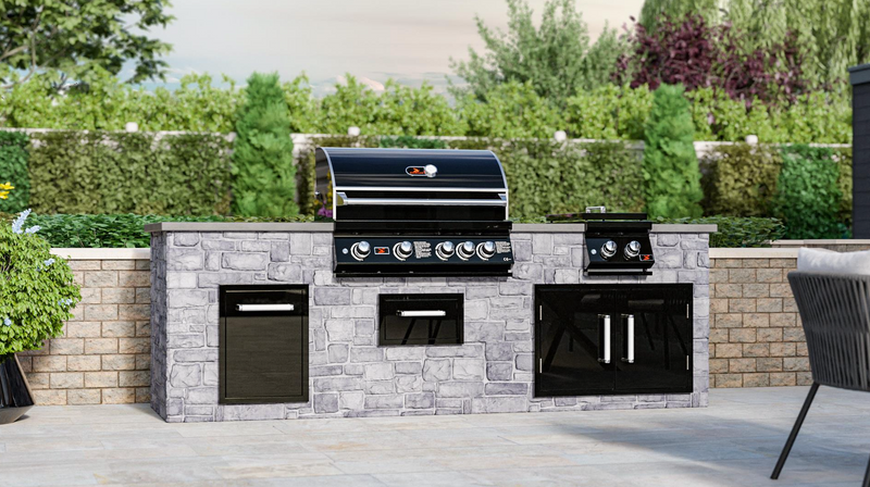 Whistler Burford Black 4 Burner Barbecue with Rotisserie and Weather Cover