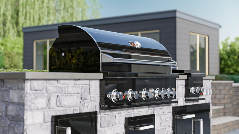 Whistler Burford Black 5 Burner Barbecue with Rotisserie and Weather Cover