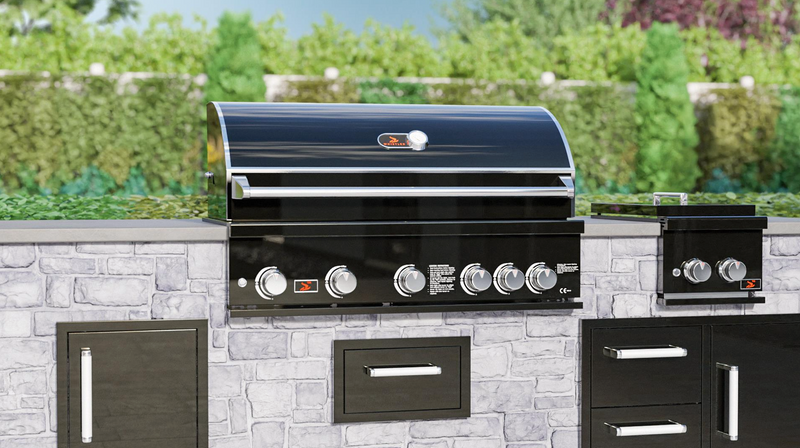 Whistler Burford Black 5 Burner Barbecue with Rotisserie and Weather Cover