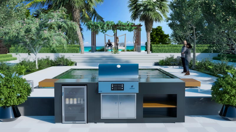 Grillandia Outdoor Kitchen Electric Land Mann Grill, Fridge and Weather Cover - 2.5M
