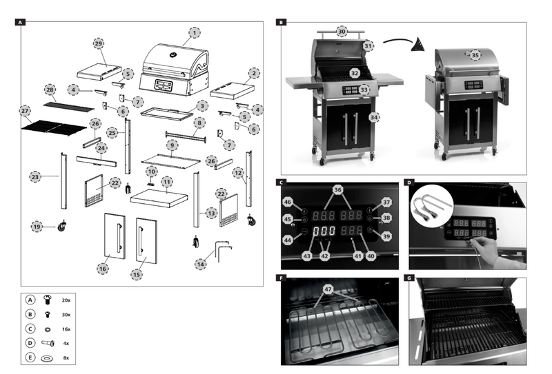 Grillandia Outdoor Kitchen Electric Land Mann Grill and Weather Cover - 2.5M