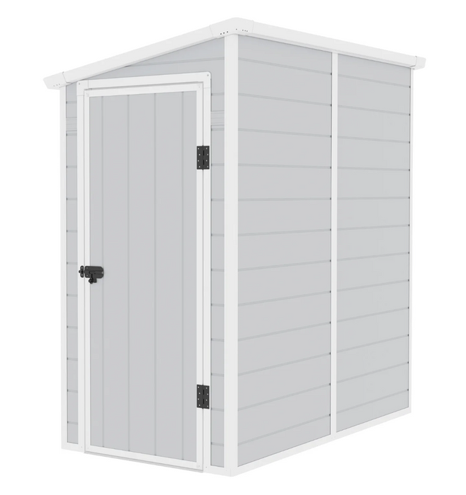 Jasmine Lean-To Pent Plastic Shed Light Grey 4x6FT