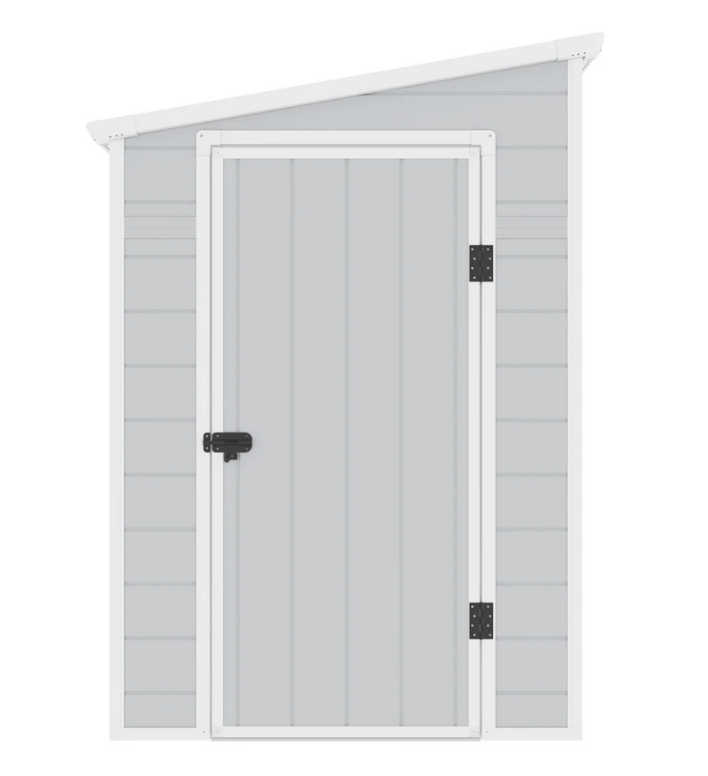 Jasmine Lean-To Pent Plastic Shed Light Grey 5x8FT