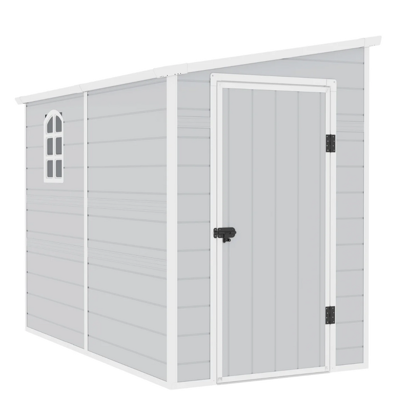 Jasmine Lean-To Pent Plastic Shed Light Grey 5x8FT