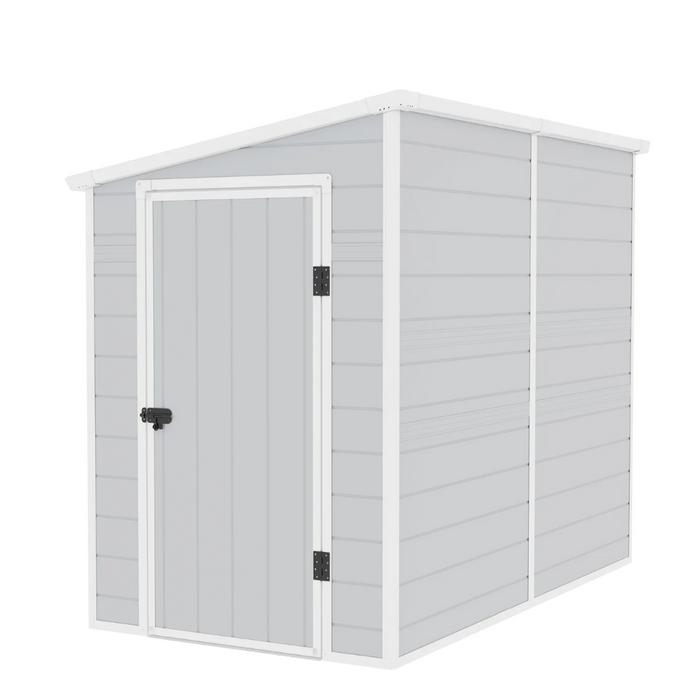 Jasmine Lean-To Pent Plastic Shed Light Grey 5x8FT