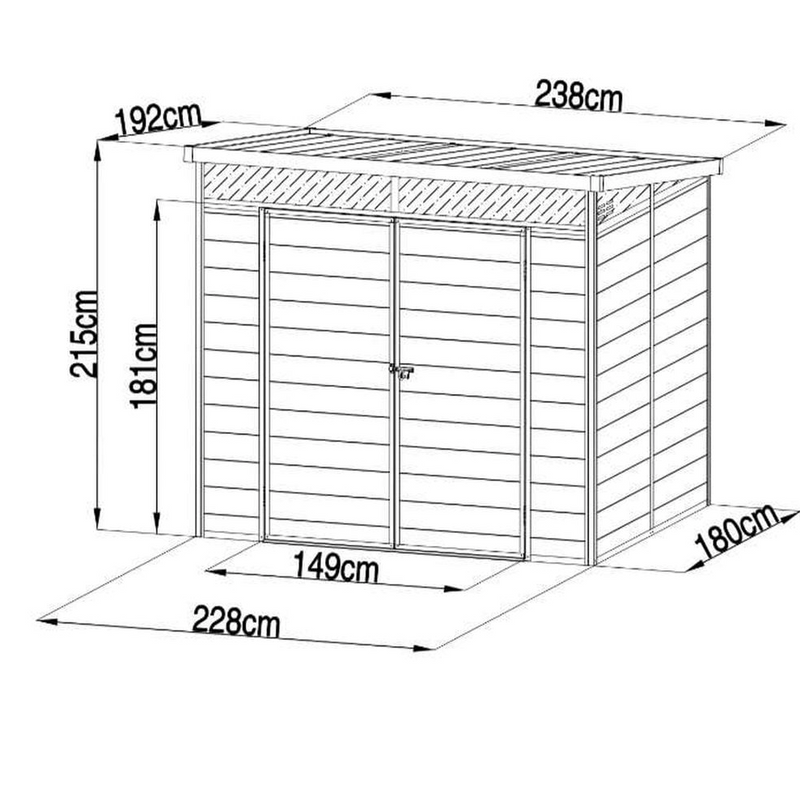 Lotus Canto Light and Dark Grey 8x6 Plastic Shed