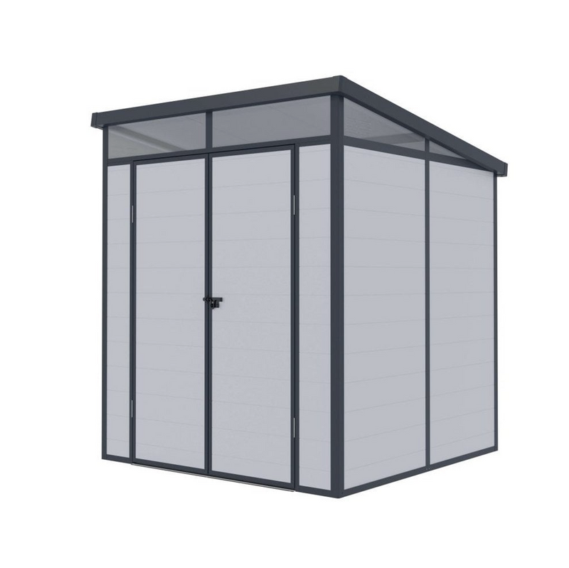 LOTUS CANTO 4X6 PLASTIC SHED- LIGHT & DARK GREY
