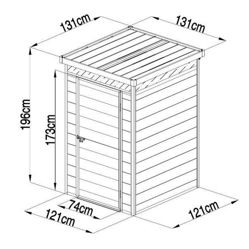 LOTUS CURO LIGHT + DARK GREY 4X4 PLASTIC SHED