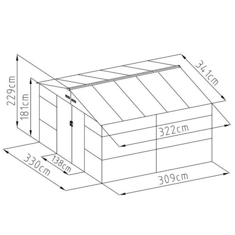 LOTUS HYPNOS APEX METAL SHED GREY 11X10.5