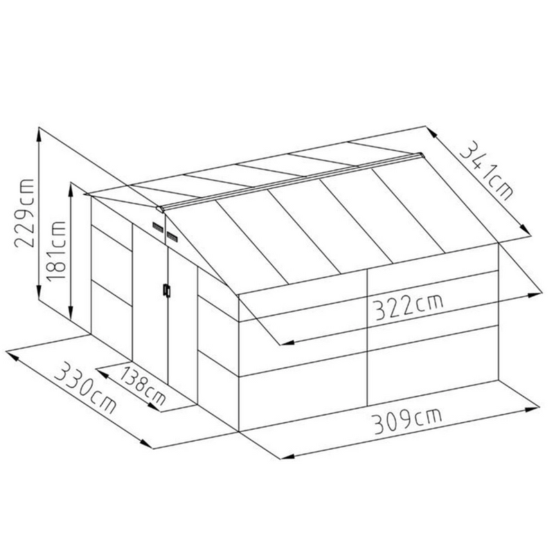 LOTUS HYPNOS APEX METAL SHED GREEN 11X10.5