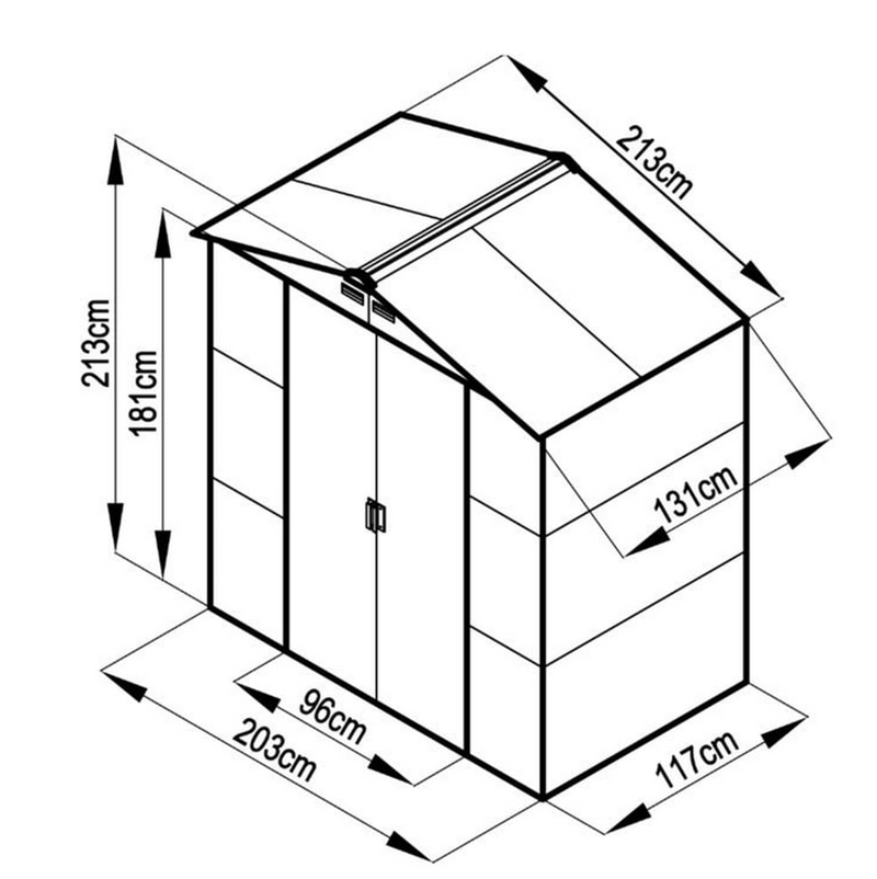 LOTUS HYPNOS APEX METAL SHED GREEN 7X4