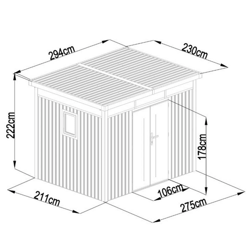 TITAN PENT METAL SHED 10X8