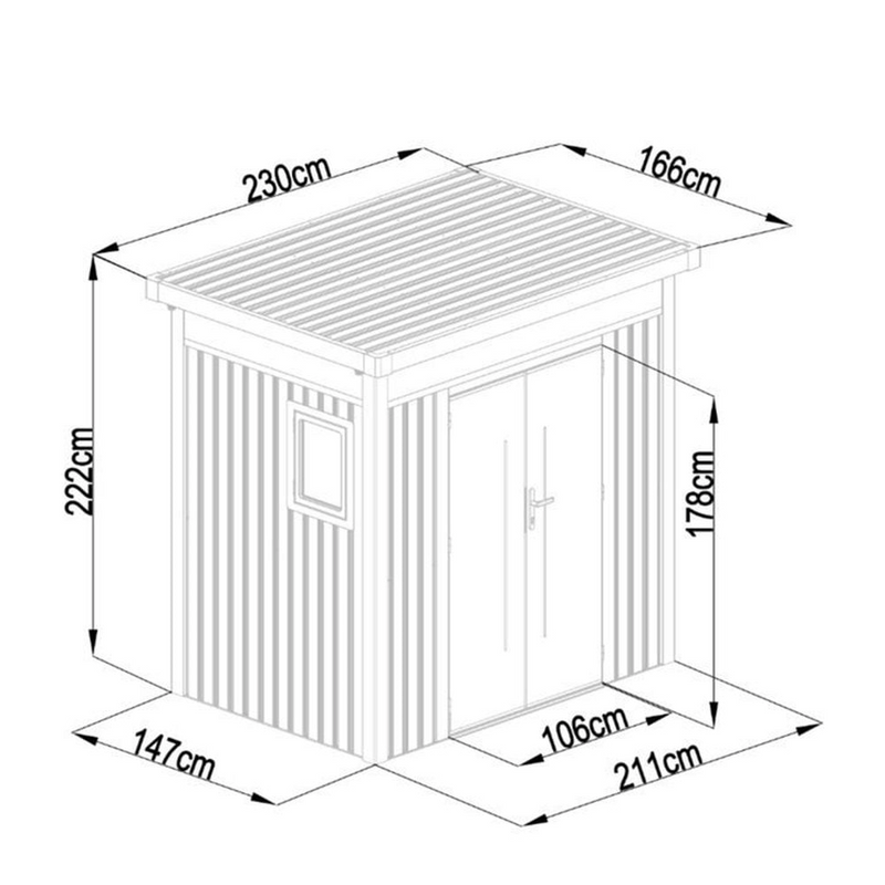 TITAN PENT METAL SHED 8X5