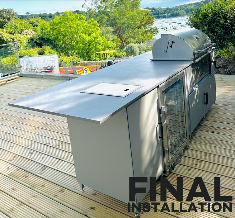 Fumaça Straight Run Outdoor Kitchen + Bull Bison Barbecue Extended