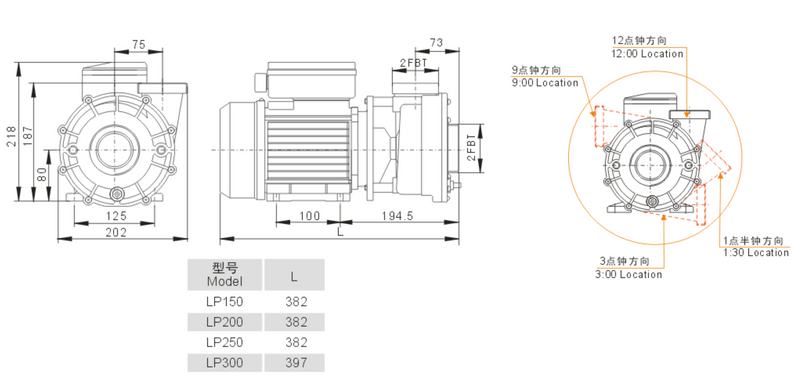 LP300-I 1-Speed Pump 4HP 2.6 x 2