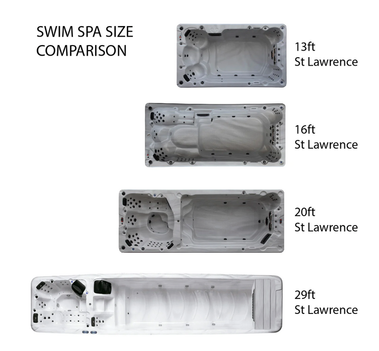 St. Lawrence 29ft Swim Spa is an innovative Hybrid Combination of Swim Spa