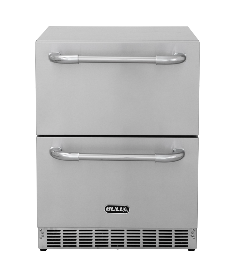 Grillandia Outdoor Kitchen L-Shape Drop-In Electric Plancha, Sink, Berta Multi Oven, Fridge, Double Drawer Fridge, and Primo XL