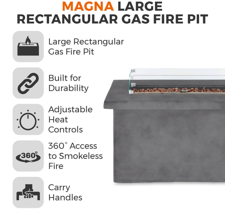 Magna Rectangular Gas Fire Pit