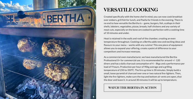 Bertha Professional X+ Charcoal Oven