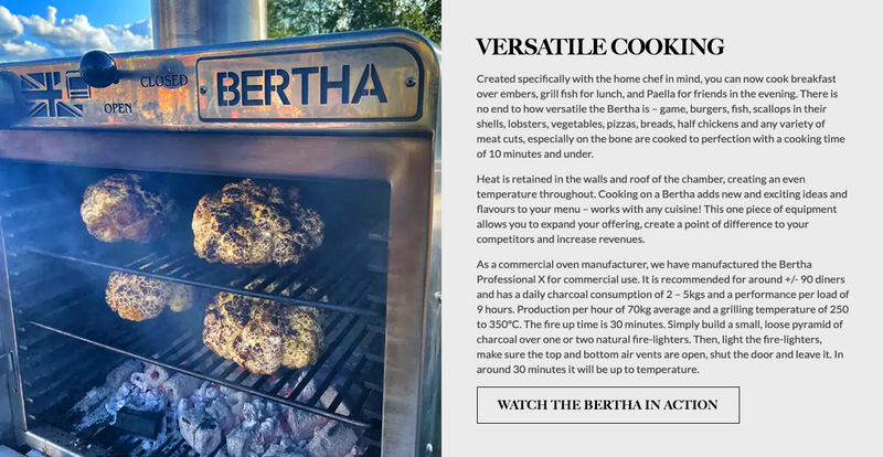 Bertha Professional X Charcoal Oven
