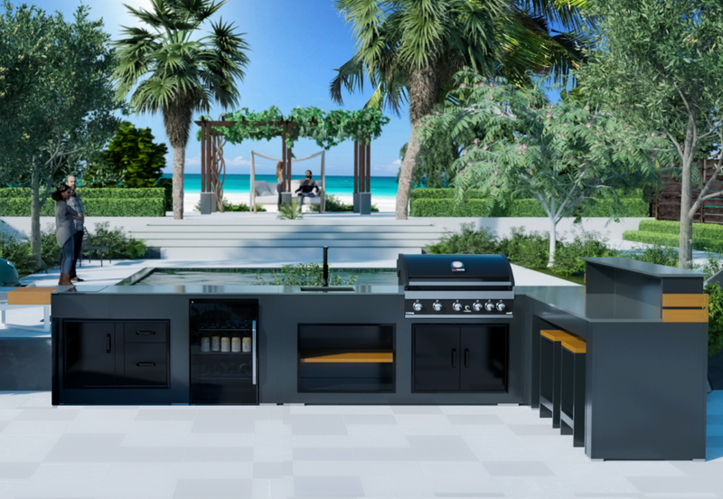Grillandia Outdoor kitchen L shape and Entertainment Center - 5m x 3m