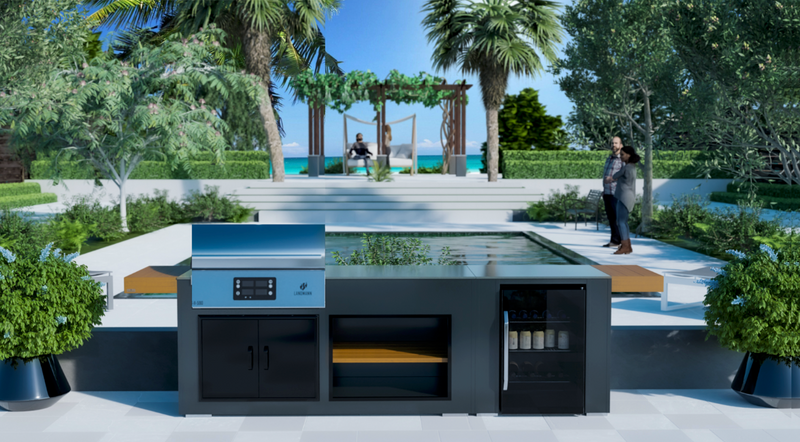 Grillandia Outdoor Kitchen Land Mann Electric Grill, Fridge and Weather Cover - 2.5M