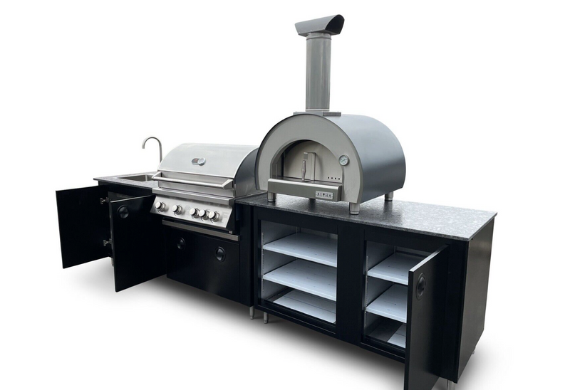 Outdoor kitchen Whistler Burford 4 BBQ & Piccolo Pizza oven 2.6M