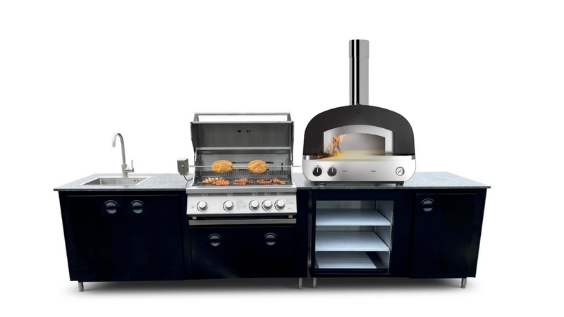 Outdoor kitchen Whistler Burford 4 BBQ & Piero Pizza oven 2.8M