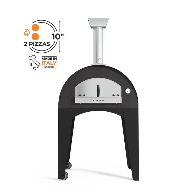 Fontana Lorenzo Wood Pizza Oven with Trolley - Rosso