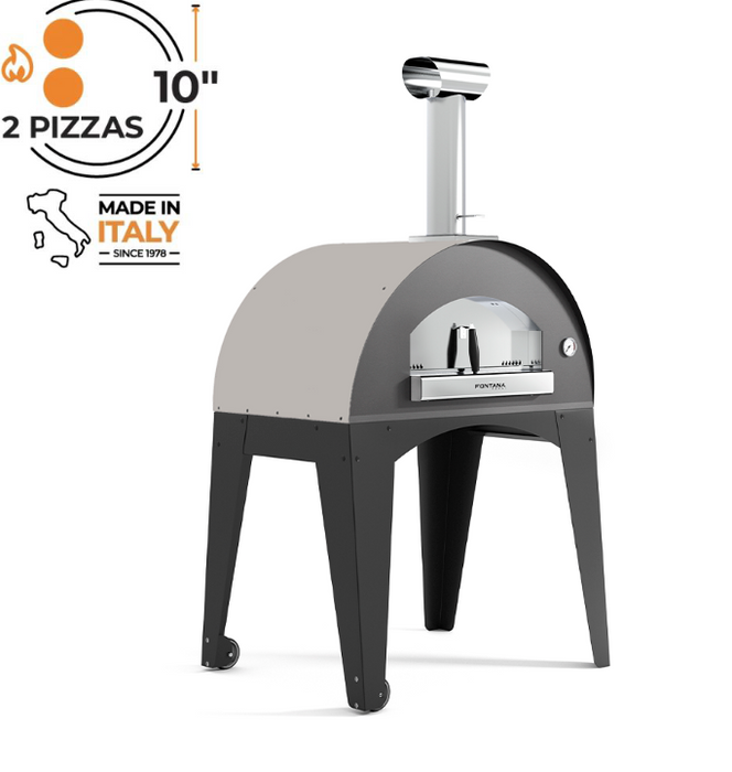 Fontana Lorenzo Pearl Wood Pizza Oven with Trolley
