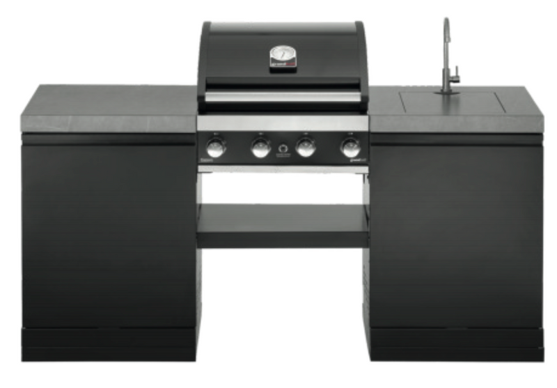 GrandPro Outdoor Kitchen with 4 Burner BBQ, and Sink - 1.9m