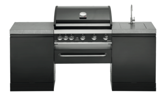GrandPro Outdoor Kitchen with 5 Burner BBQ, and Sink - 2m