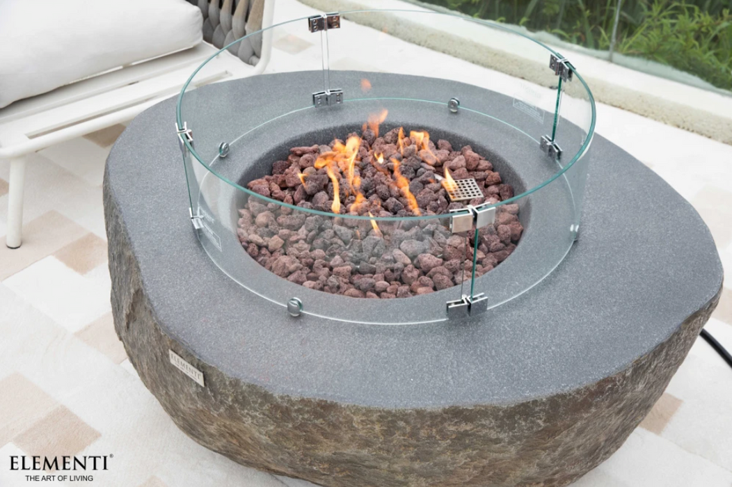 Boulder Fire Table + Wind Screen