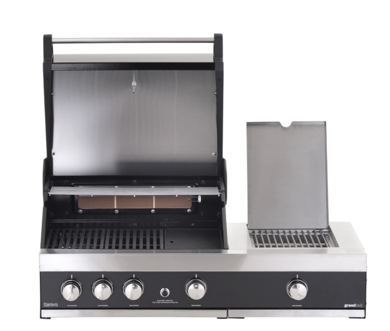 GrandPro Outdoor Kitchen with 3 Burner BBQ, Side Burner, Fridge and Sink - 2.9m