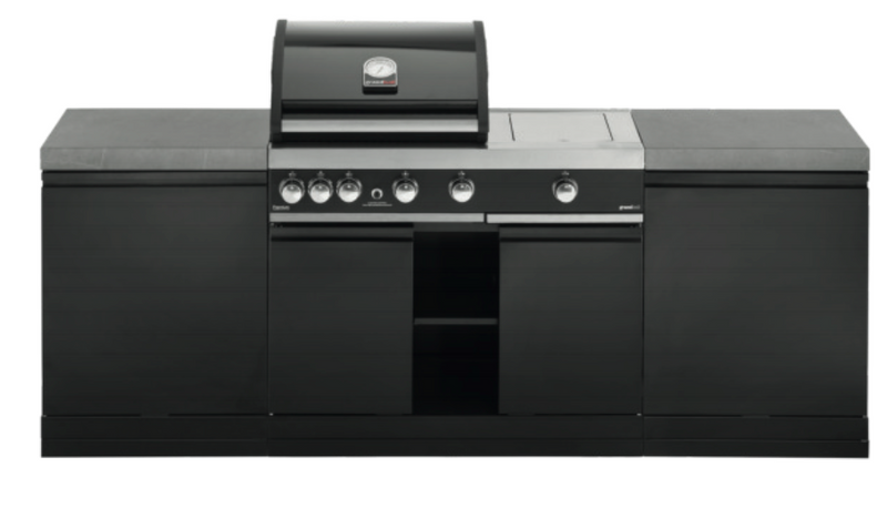GrandPro Outdoor Kitchen with 3 Burner BBQ, and Side Burner - 2.3m