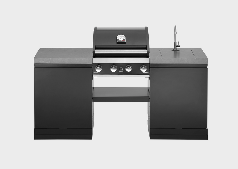 GrandPro Outdoor Kitchen with 4 Burner BBQ, and Sink - 1.9m