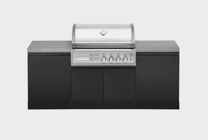 GrandPro Outdoor Kitchen with CrossRay 4 Burner BBQ, - 2.2m