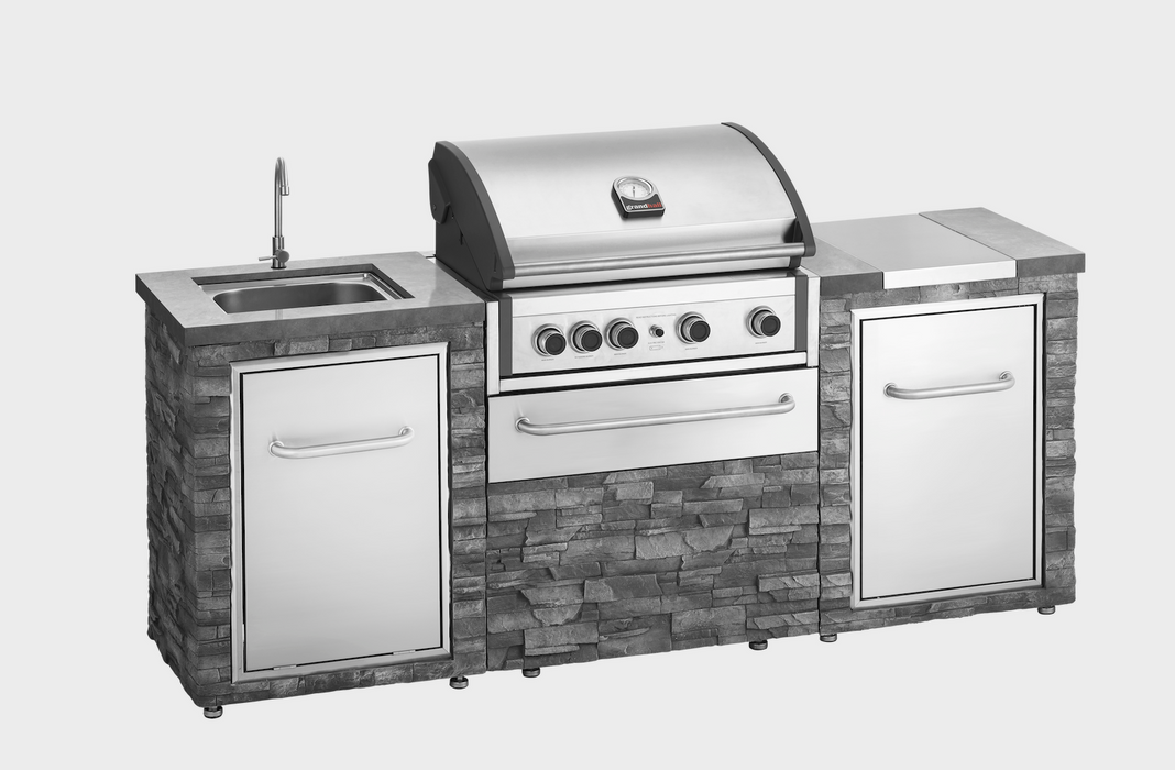 Elite Pro Stone Island Outdoor kitchen + Side Burner
