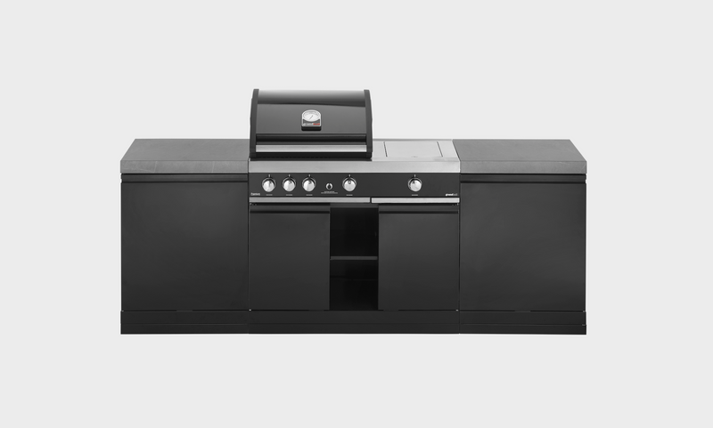 GrandPro Outdoor Kitchen with 3 Burner BBQ, and Side Burner - 2.3m