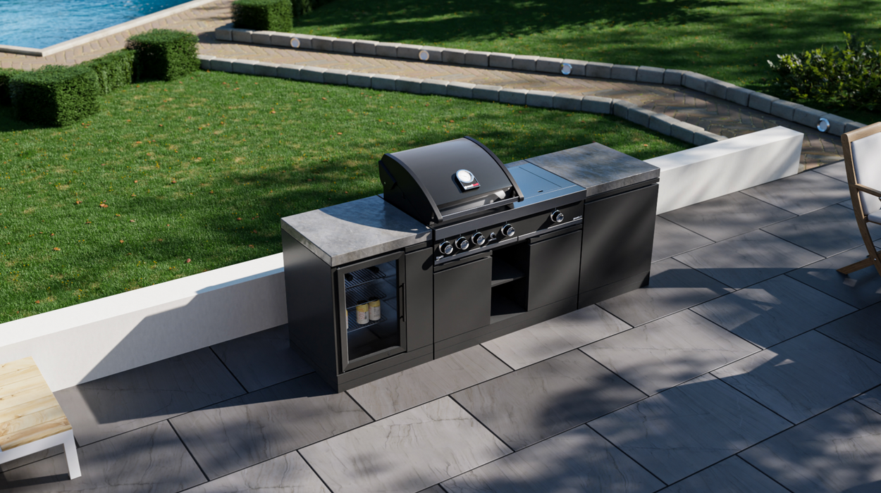 GrandPro Outdoor Kitchen 230 Series Maxim G3 & Side Burner + Fridge