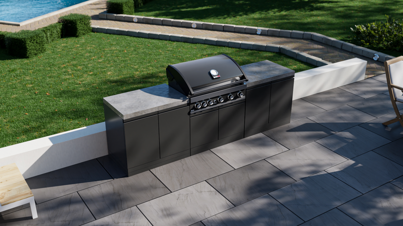 GrandPro Outdoor Kitchen with 5 Burner BBQ - 2.6m