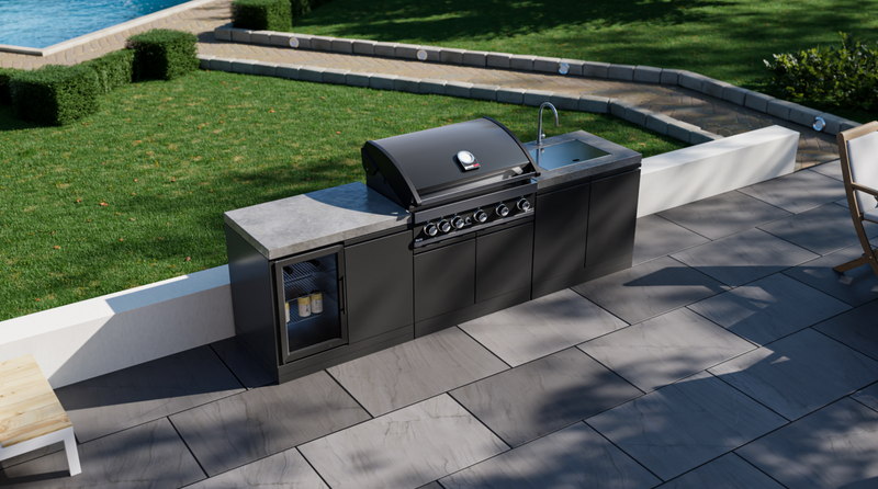 GrandPro Outdoor Kitchen Maxim 5 Burner, Fridge and Sink - 2.6m
