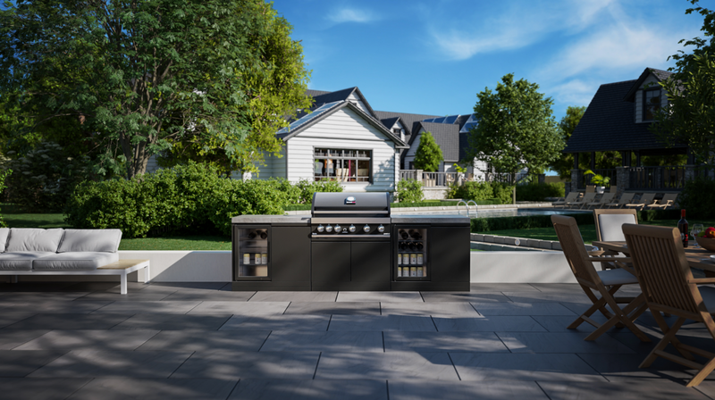 GrandPro Outdoor Kitchen with 5 Burner BBQ, and Double Fridges - 2.6m