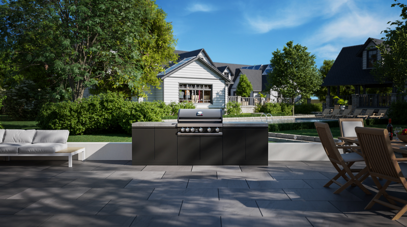 GrandPro Outdoor Kitchen with 5 Burner BBQ, and Maestro Pizza Oven - 2.6m